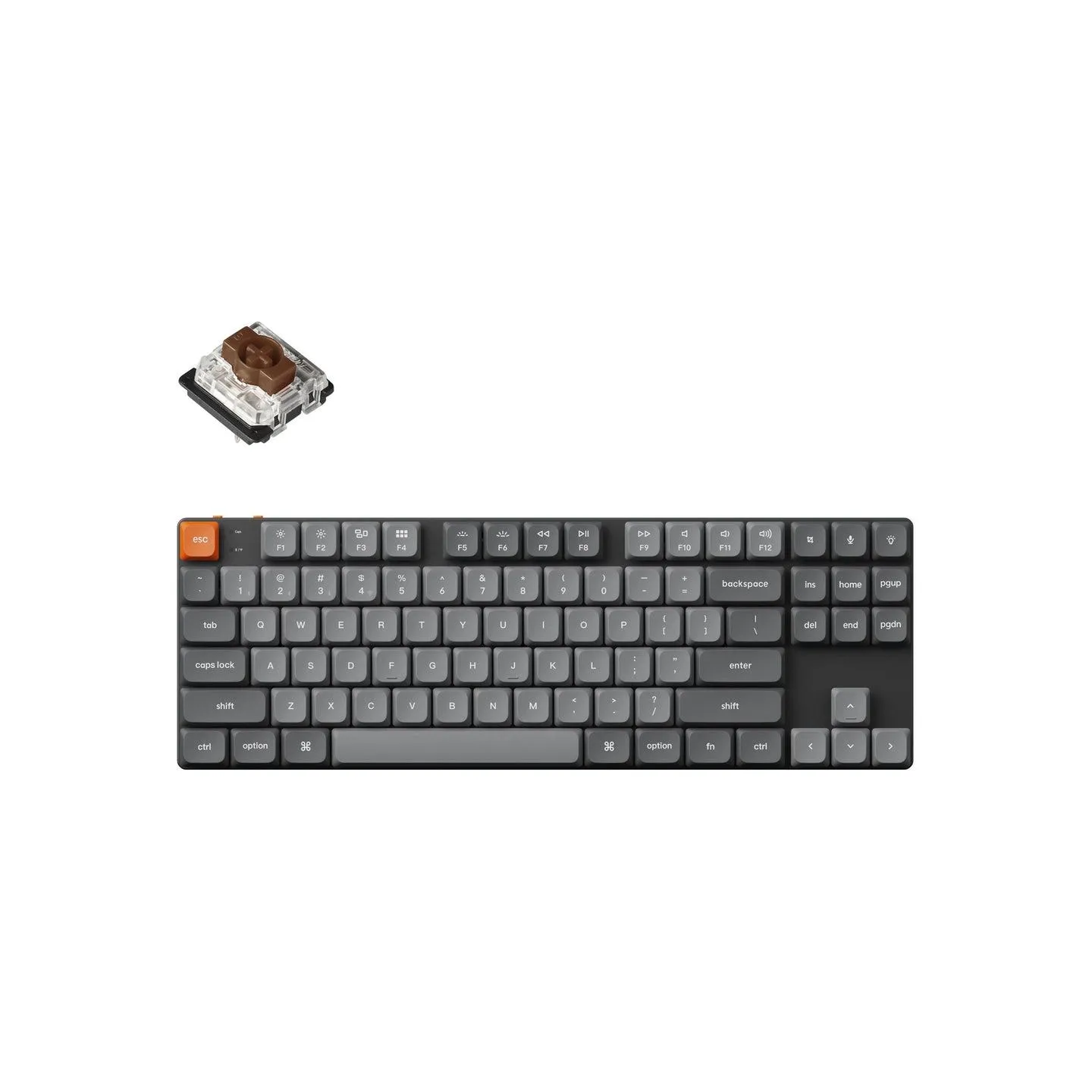 Keychron K1 Max RGB - US Layout - Hot-Swappable Low Profile Gateron Brown Wireless Keyboard / K1M-H3