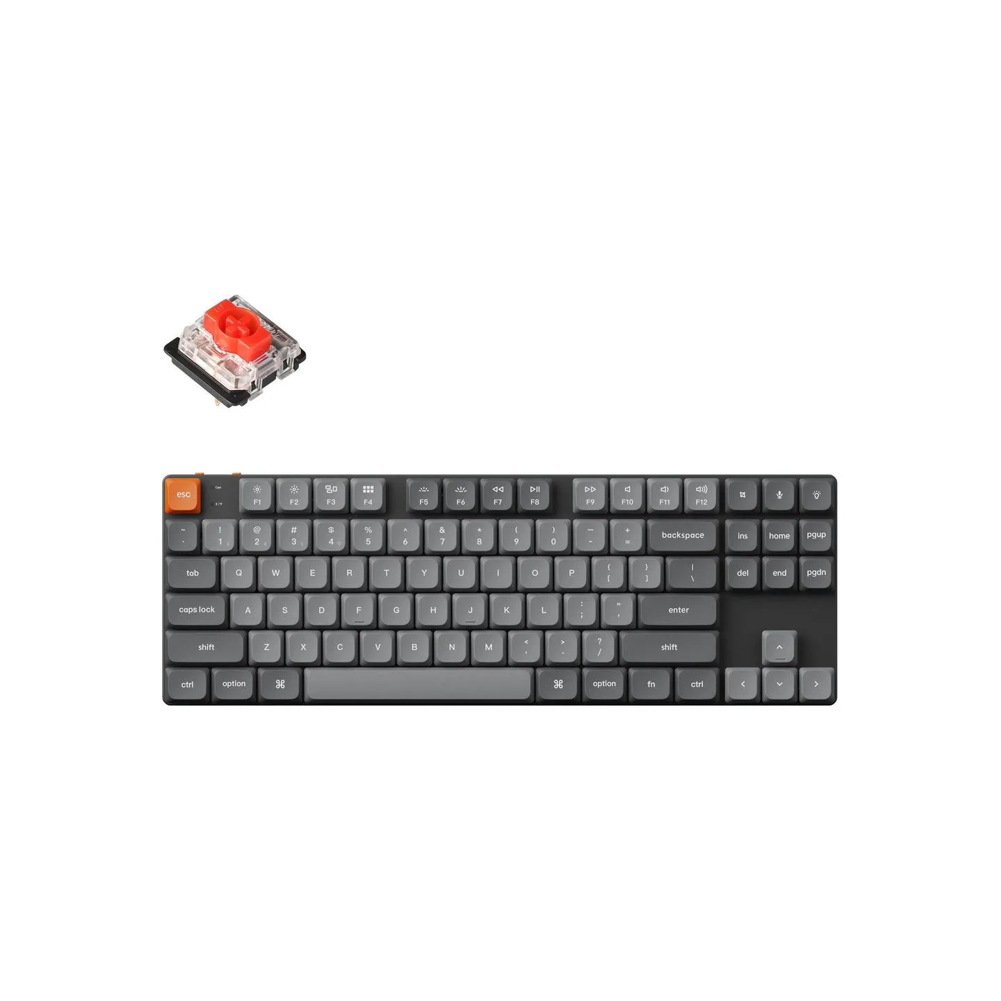 Keychron K1 Max RGB - US Layout - Hot-Swappable Low Profile Gateron Red Wireless Keyboard / K1M-H1