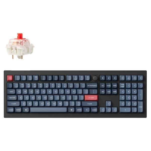 Keychron V6 Max RGB - US Layout - Hot-Swappable Gateron Jupiter Red Wireless Keyboard / V6M-D1