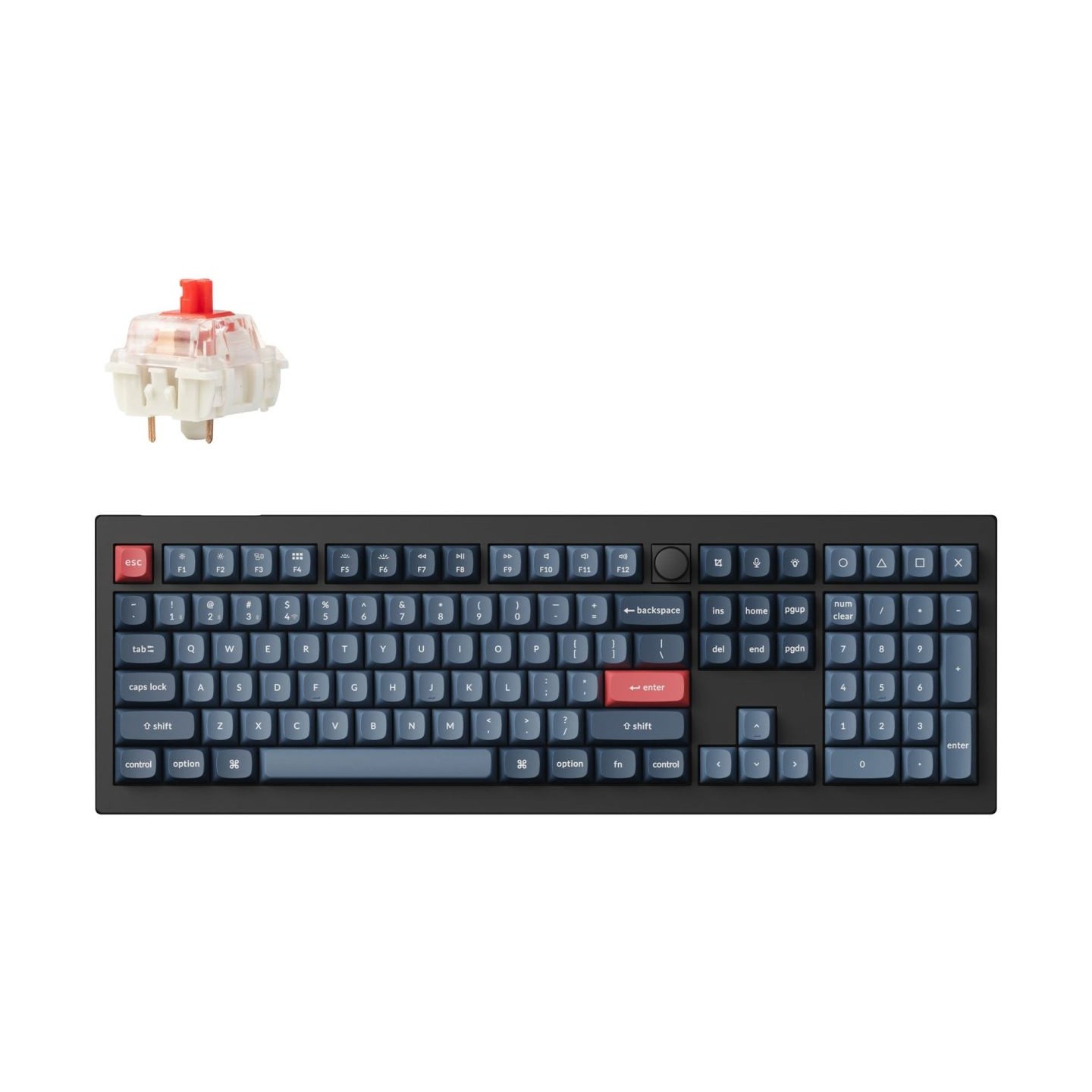 Keychron V6 Max RGB - US Layout - Hot-Swappable Gateron Jupiter Red Wireless Keyboard / V6M-D1