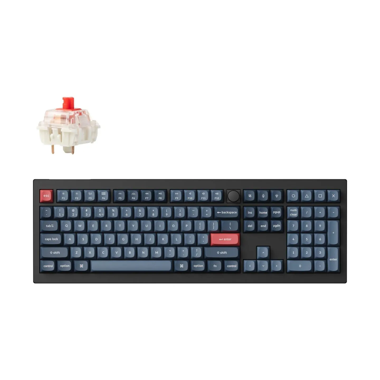 Keychron V6 Max RGB - US Layout - Hot-Swappable Gateron Jupiter Red Wireless Keyboard / V6M-D1