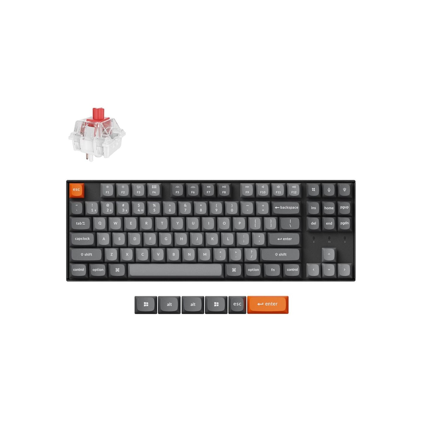 Keychron K8 Max RGB - US Layout - Hot-Swappable Super Red Wireless Keyboard / K8M-H1