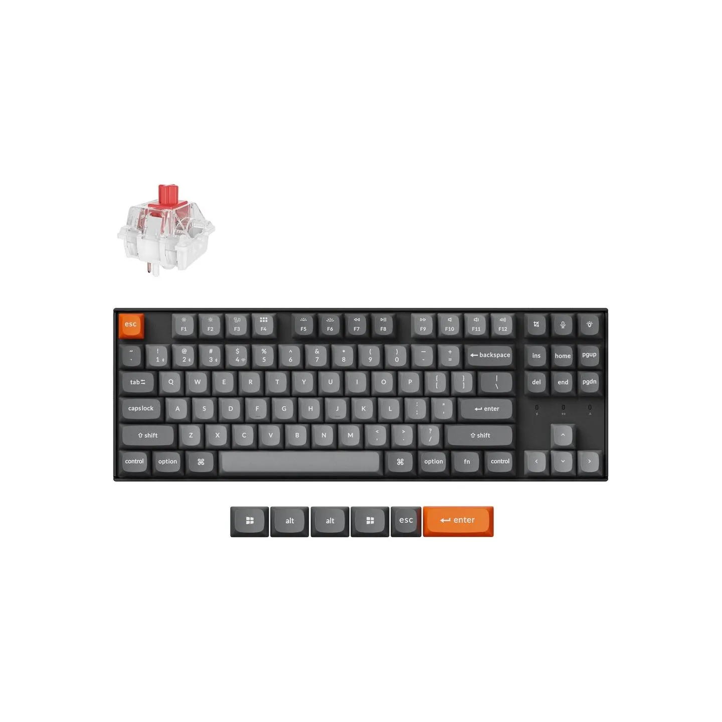 Keychron K8 Max RGB - US Layout - Hot-Swappable Super Red Wireless Keyboard / K8M-H1