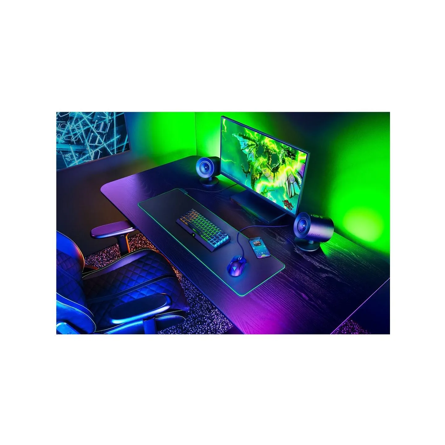 Razer | Gaming Speakers with wired subwoofer | Nommo V2 - 2.1 | Bluetooth | Black