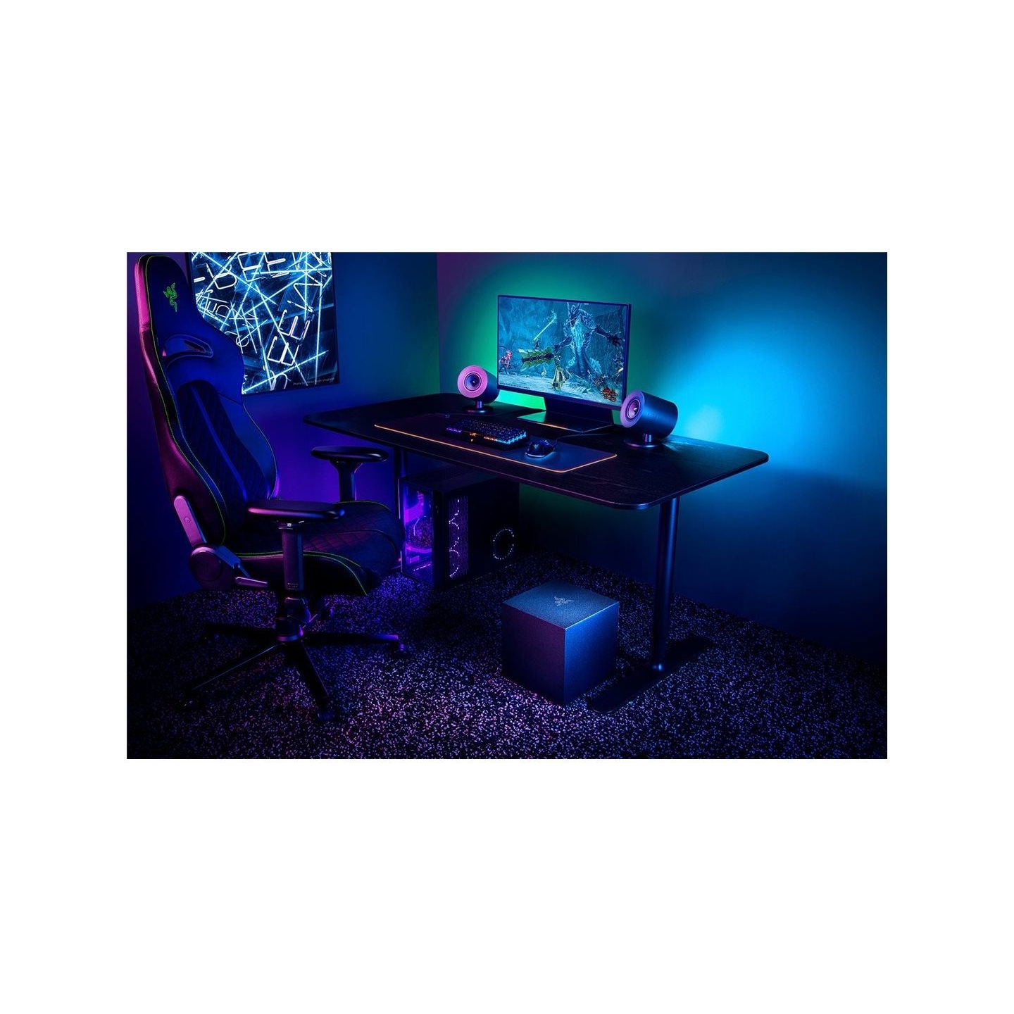 Razer | Gaming Speakers with wired subwoofer | Nommo V2 - 2.1 | Bluetooth | Black