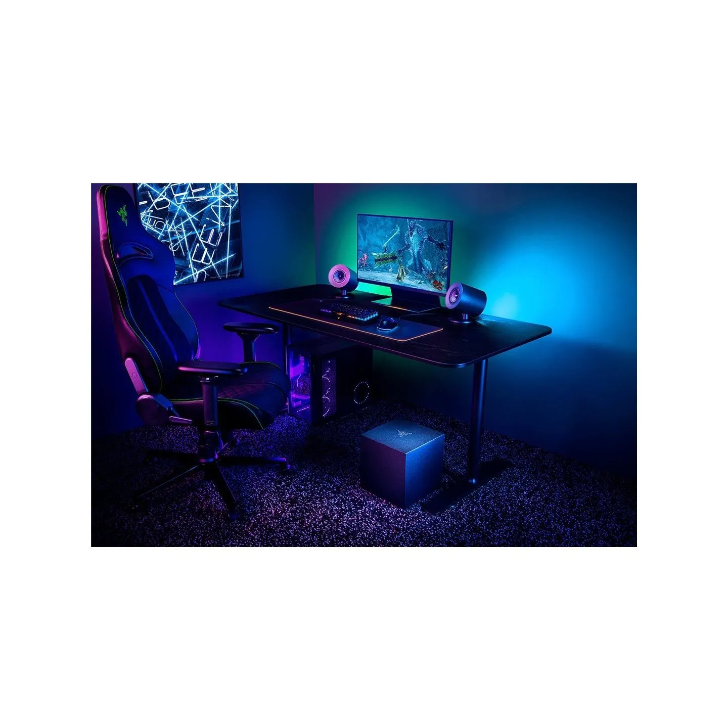 Razer | Gaming Speakers with wired subwoofer | Nommo V2 - 2.1 | Bluetooth | Black