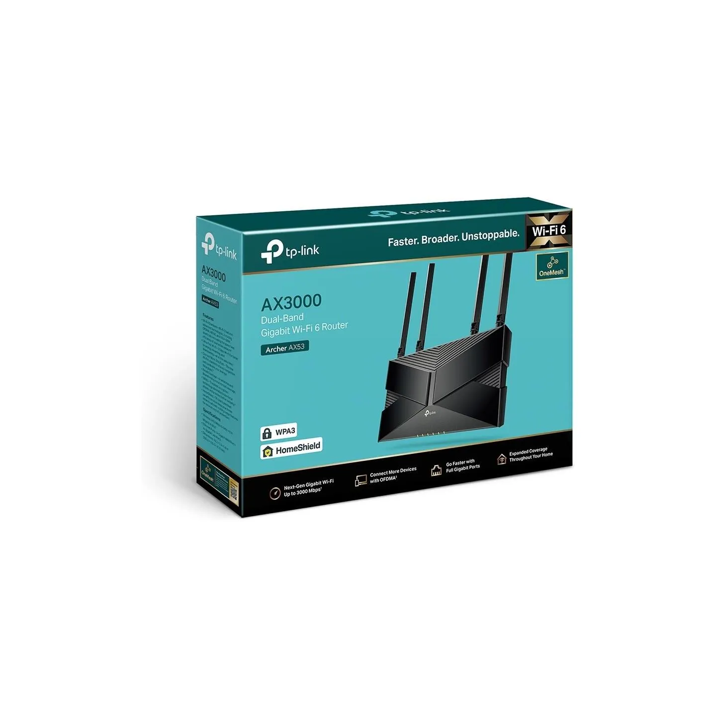 Tp-Link Wireless Router|TP-LINK|Archer AX53|Wi-Fi 6 (802.11ax)|Data speed 2402 Mbit/s|Ethernet WAN Yes|WAN connection type RJ-45