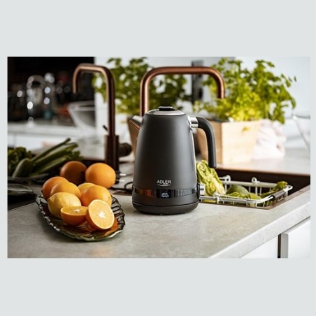 Adler | Kettle | AD 1295b | Electric | 2200 W | 1.7 L | Stainless steel | 360° rotational base | Black