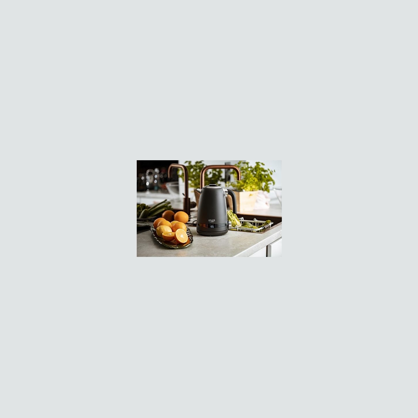 Adler | Kettle | AD 1295b | Electric | 2200 W | 1.7 L | Stainless steel | 360° rotational base | Black