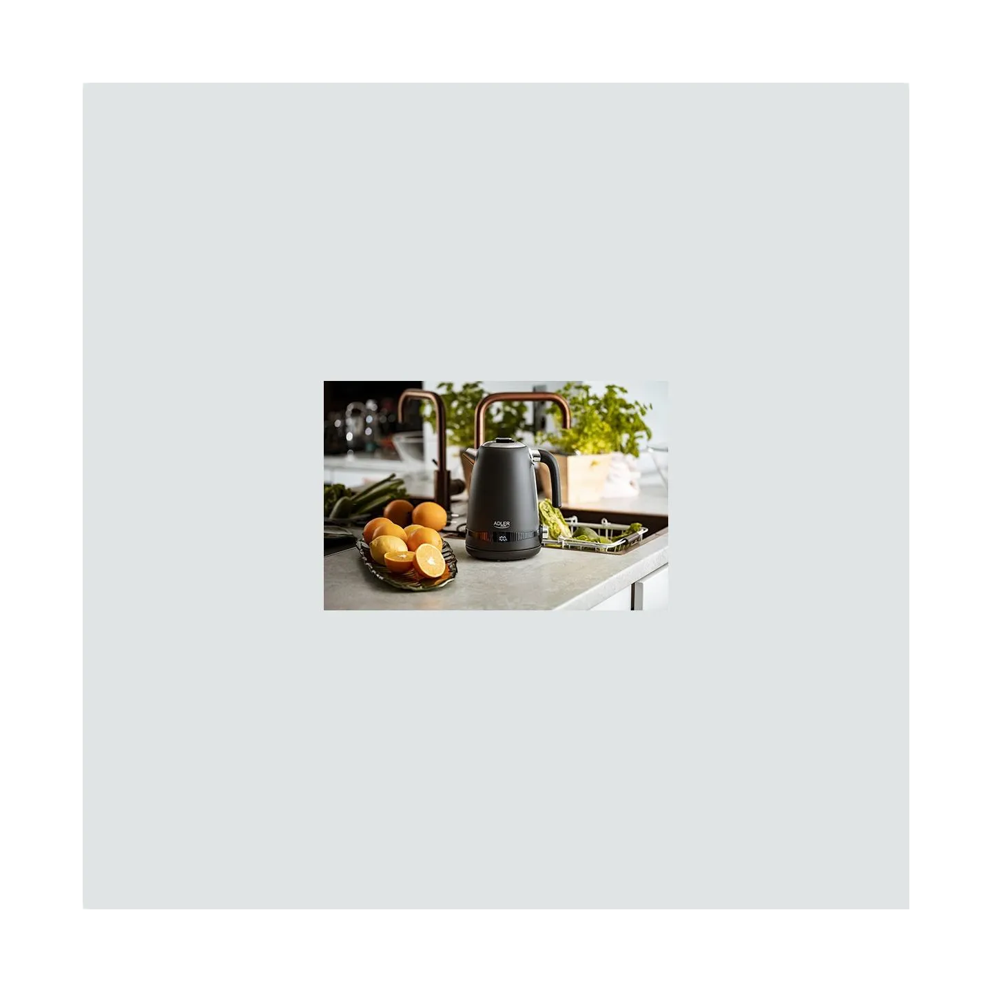 Adler | Kettle | AD 1295b | Electric | 2200 W | 1.7 L | Stainless steel | 360° rotational base | Black