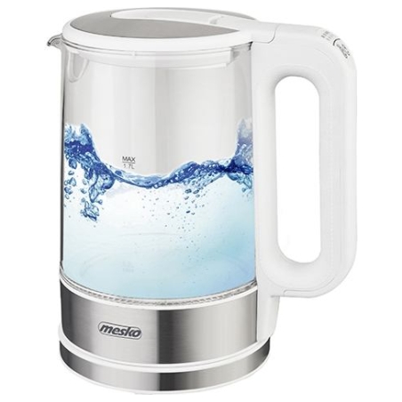 Mesko | Kettle | MS 1301w | Electric | 1850 W | 1.7 L | Glass | 360° rotational base | White