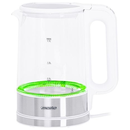 Mesko | Kettle | MS 1301w | Electric | 1850 W | 1.7 L | Glass | 360° rotational base | White