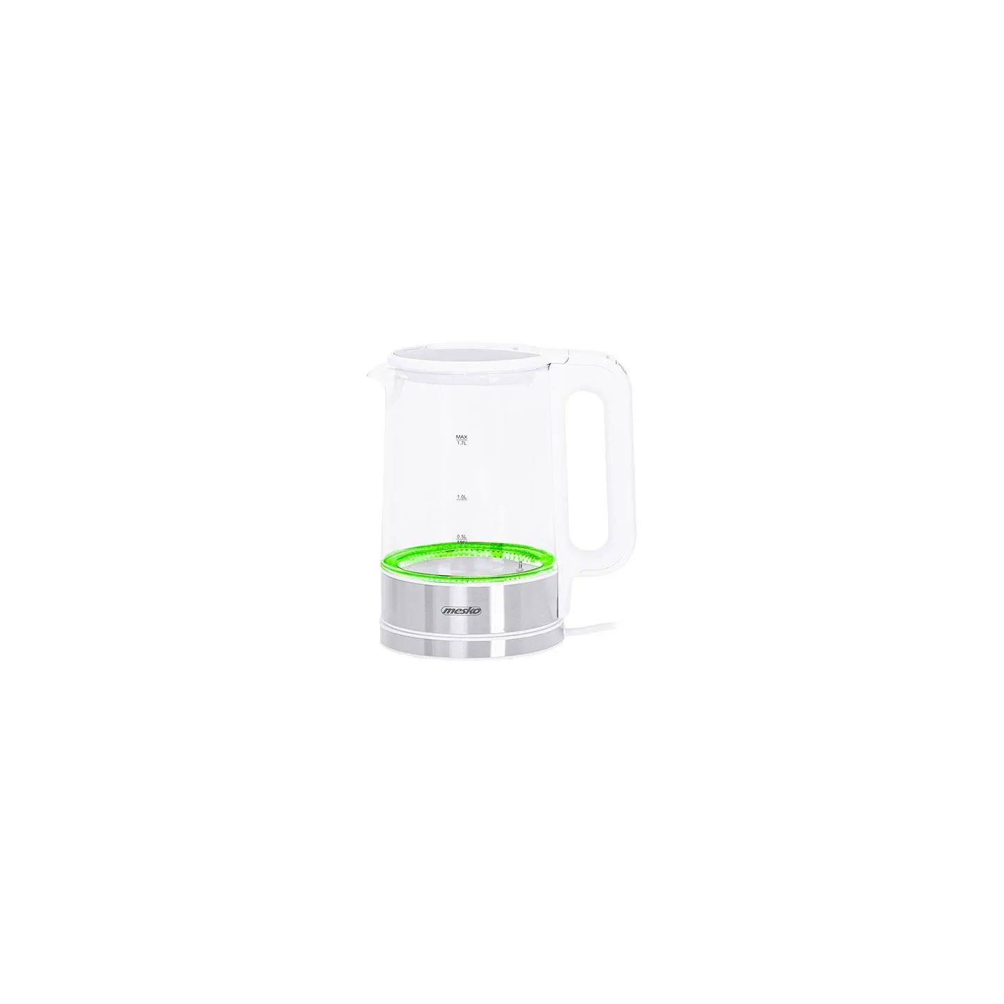 Mesko | Kettle | MS 1301w | Electric | 1850 W | 1.7 L | Glass | 360° rotational base | White