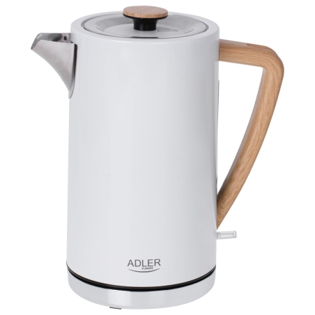 Adler | Kettle | AD 1347w | Electric | 2200 W | 1.5 L | Stainless steel | 360° rotational base | White