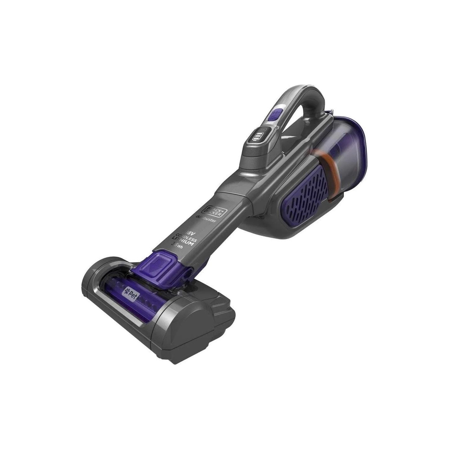 Black & Decker Vacuum Cleaner | BHHV520BFP-QW | Cordless operating | 18 V | Black/Purple