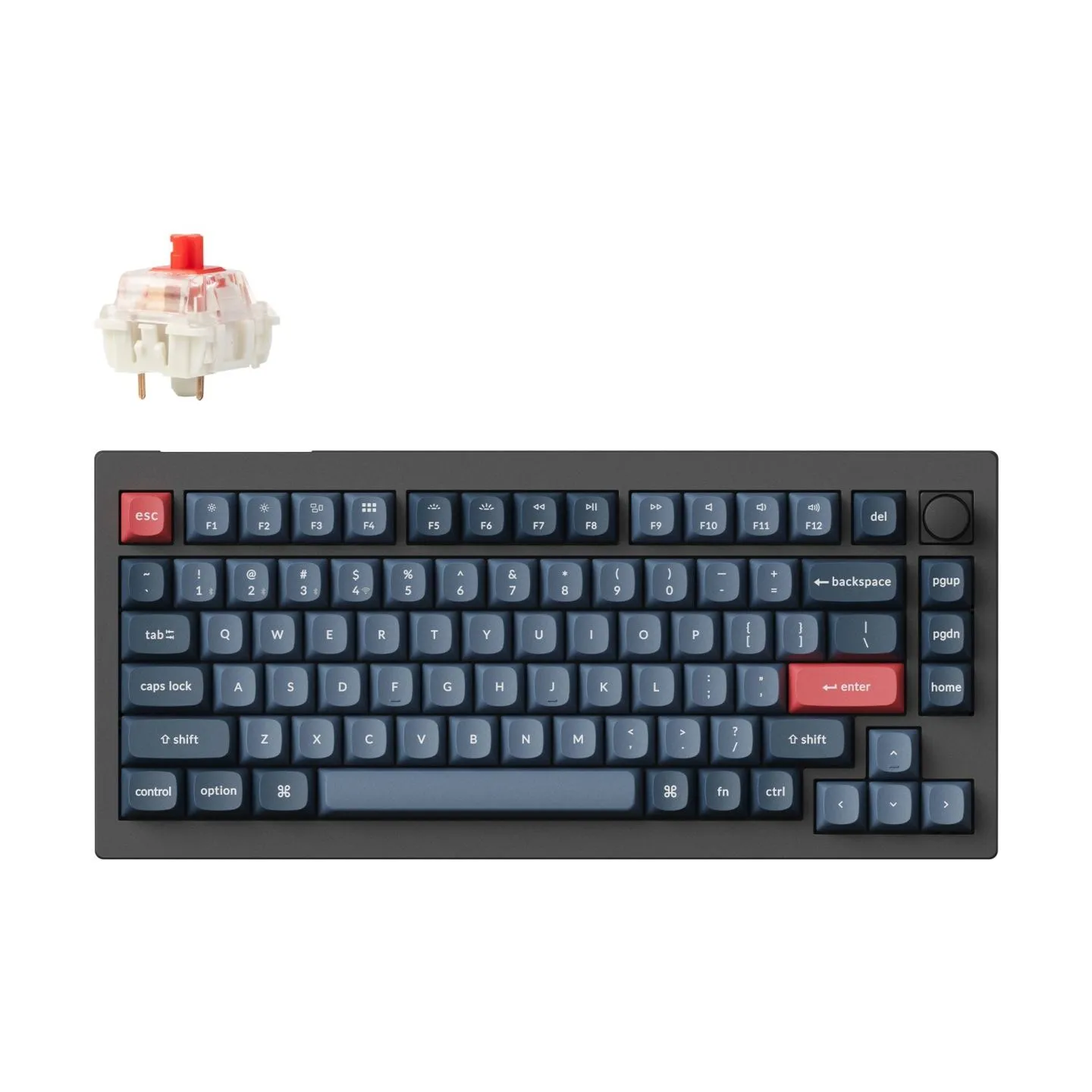 Keychron V1 Max RGB - US Layout - Hot-Swappable Gateron Jupiter Red Wireless Keyboard / V1M-D1