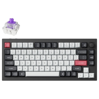 Keychron Q1 HE RGB Aluminum - US Layout - Hot-Swappable Gateron 2.0 Magnetic Nebula Switch Carbon Black Wireless Keyboard / Q1H-