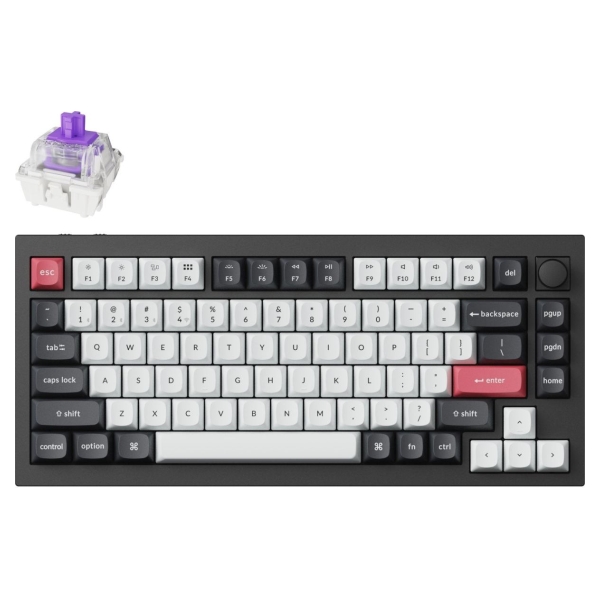 Keychron Q1 HE RGB Aluminum - US Layout - Hot-Swappable Gateron 2.0 Magnetic Nebula Switch Carbon Black Wireless Keyboard / Q1H-