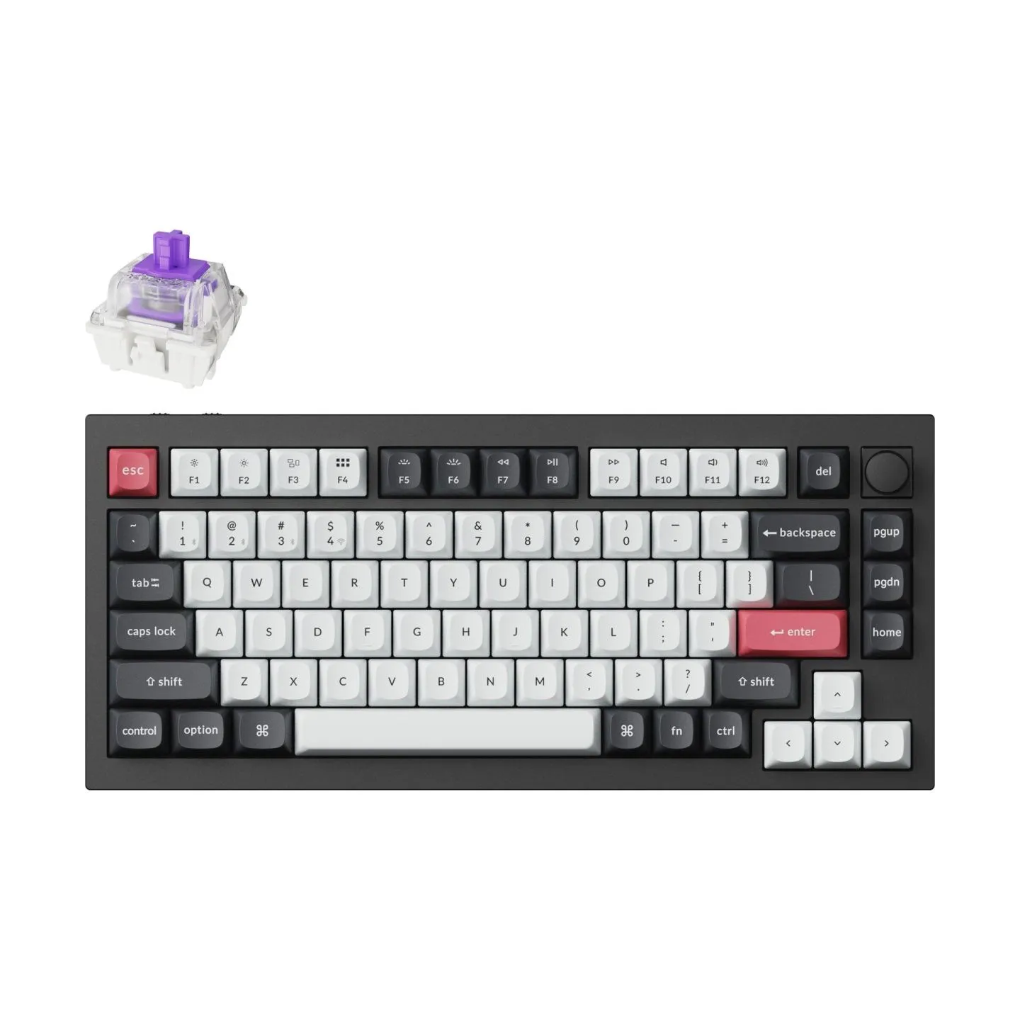 Keychron Q1 HE RGB Aluminum - US Layout - Hot-Swappable Gateron 2.0 Magnetic Nebula Switch Carbon Black Wireless Keyboard / Q1H-