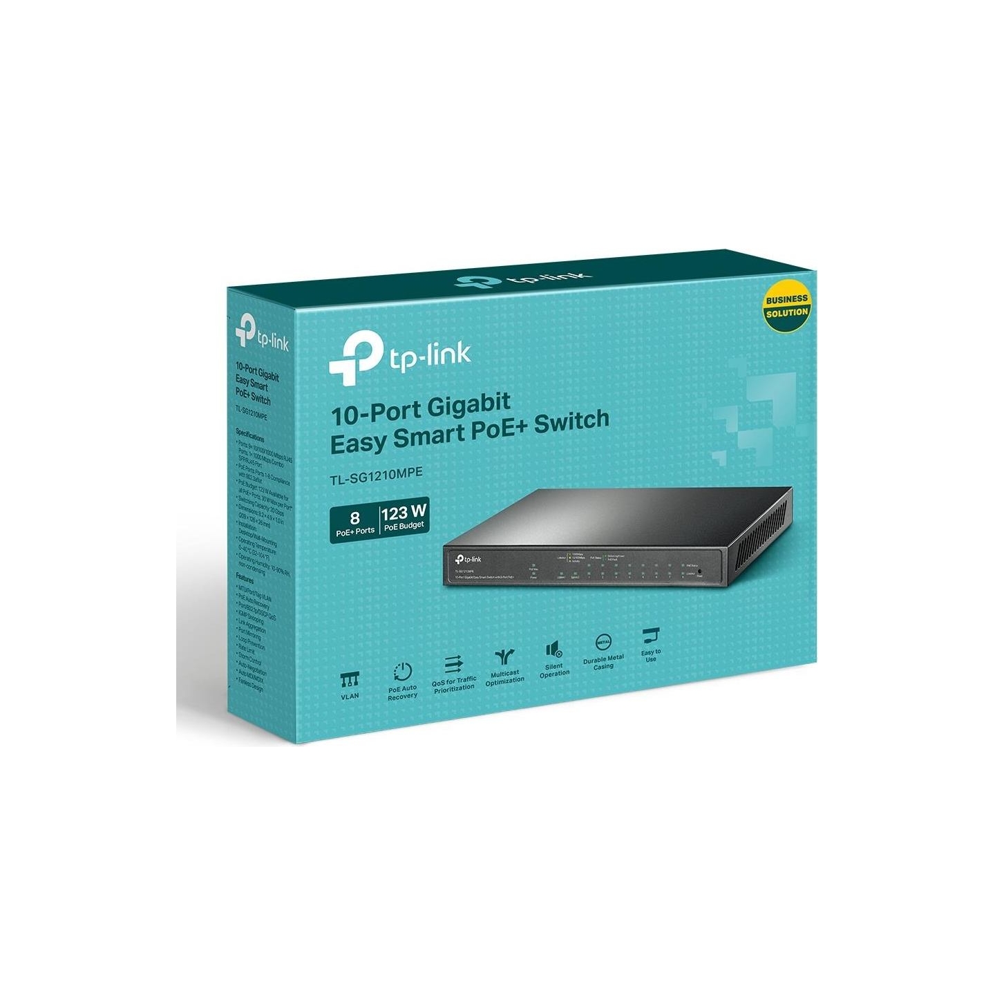 Tp-Link | 10-Port Gigabit Easy Smart Switch with 8-Port PoE+ | TL-SG1210MPE | Web managed | Desktop | Power supply type External