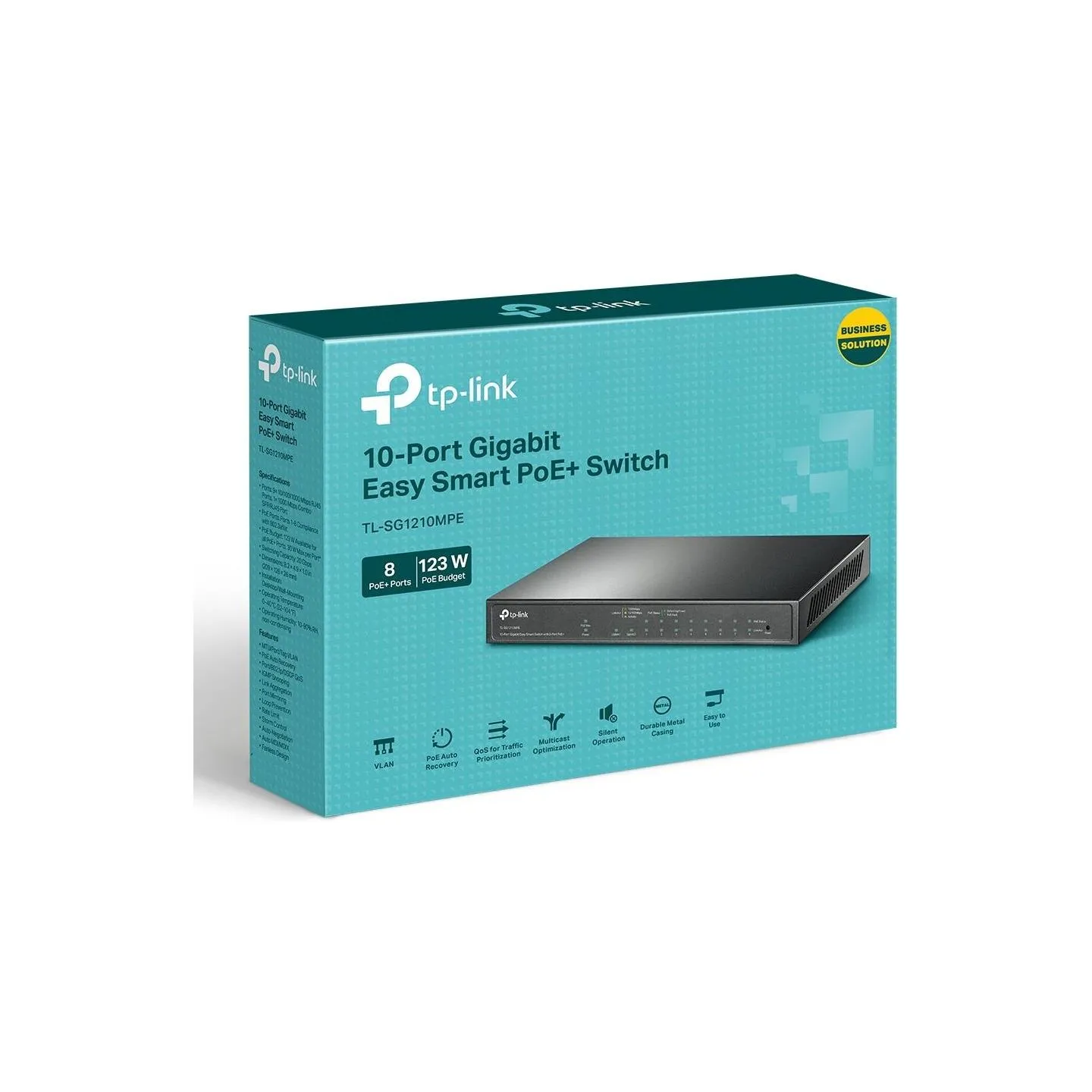 Tp-Link | 10-Port Gigabit Easy Smart Switch with 8-Port PoE+ | TL-SG1210MPE | Web managed | Desktop | Power supply type External