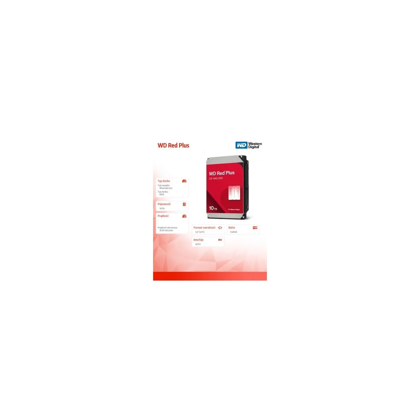 WD Red Plus 10TB SATA 6Gb/s 3.5inch HDD