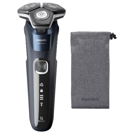Philips Series 5000 wet and dry electric shaver S5885/10, SkinIQ, SteelPrecision blades, 360-D flexible heads, PowerAdapt Sensor