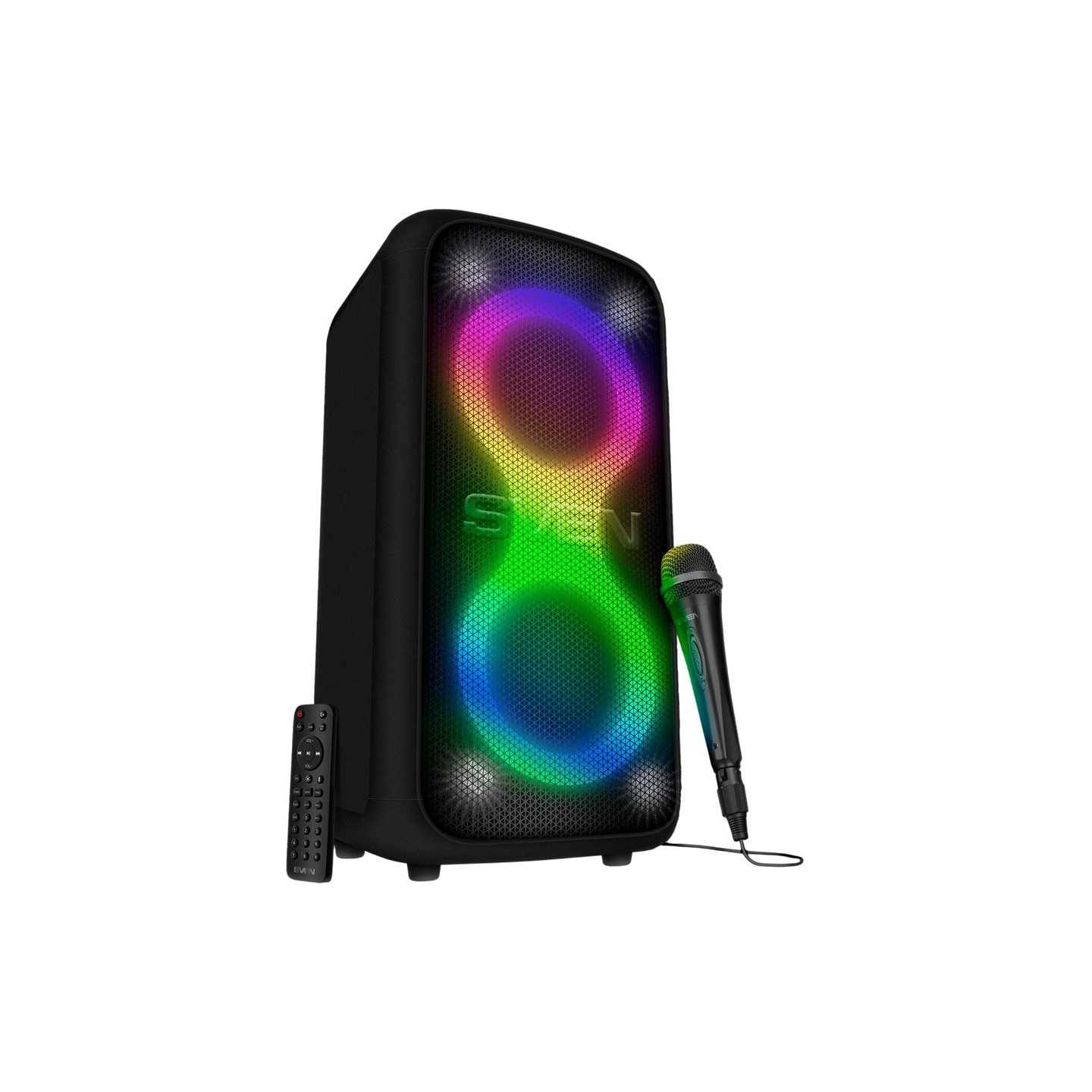 Sven 2.0 portable speaker SVEN PS-960, black, power output 2x80W (RMS), TWS, Bluetooth, FM, USB, LED-display, lithium battery