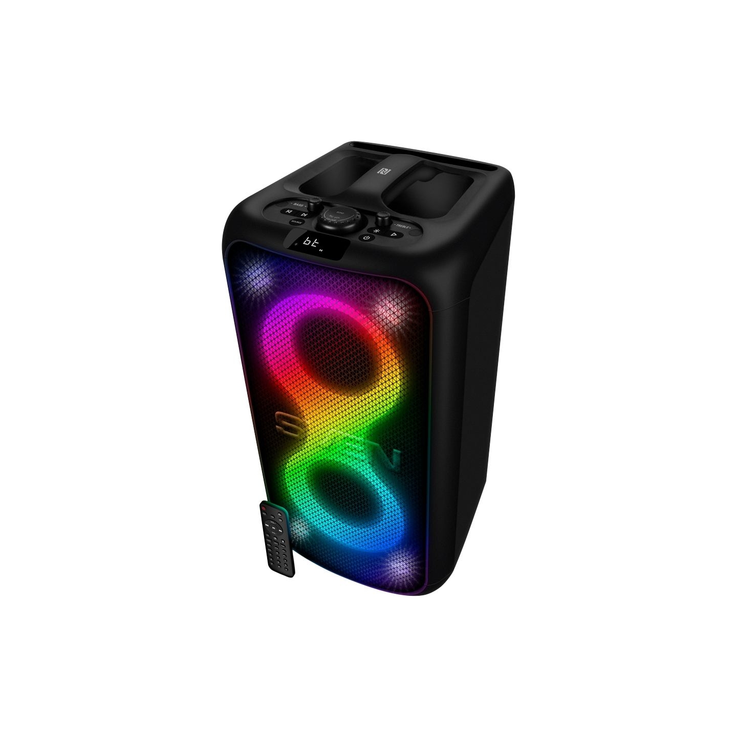 Sven 2.0 portable speaker SVEN PS-960, black, power output 2x80W (RMS), TWS, Bluetooth, FM, USB, LED-display, lithium battery