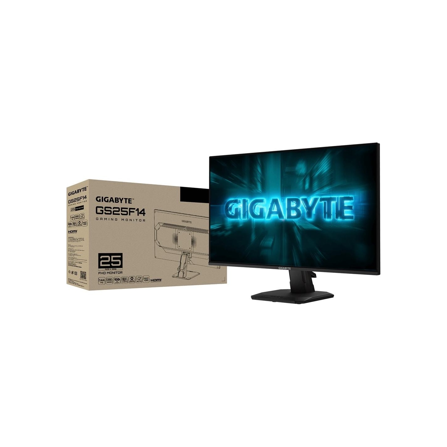 Gigabyte | GS25F14 EK | 24.5 " | SS IPS | FHD | 144 Hz | 1 ms | 1920 x 1080 pixels | 300 cd/m² | HDMI ports quantity 2