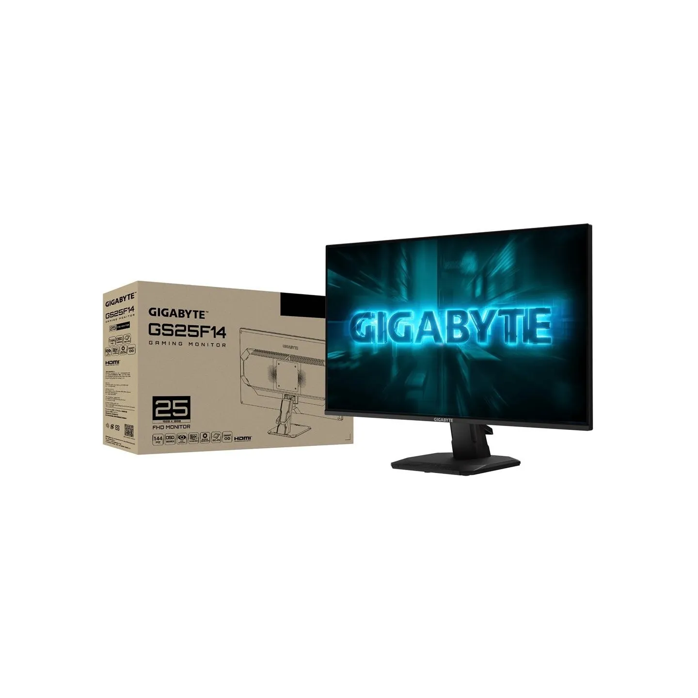 Gigabyte | GS25F14 EK | 24.5 " | SS IPS | FHD | 144 Hz | 1 ms | 1920 x 1080 pixels | 300 cd/m² | HDMI ports quantity 2
