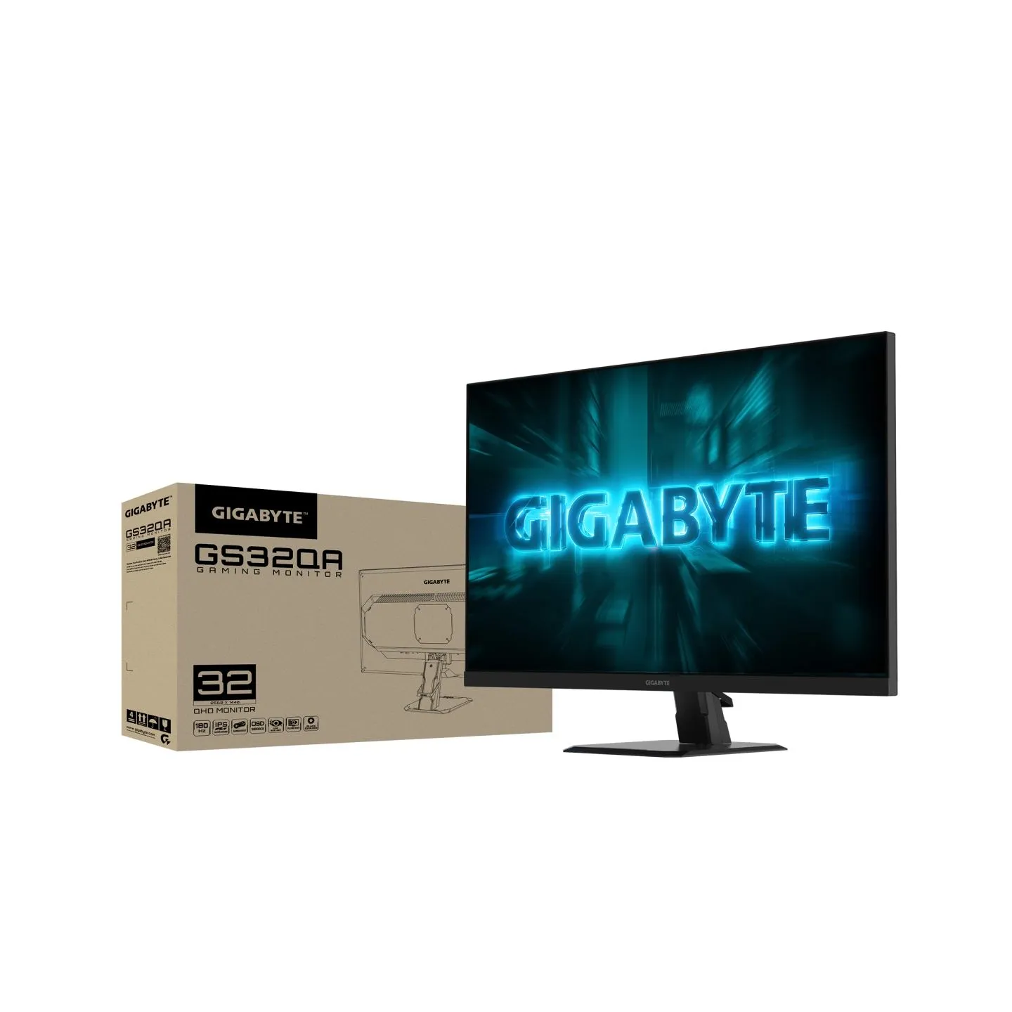 Gigabyte | GS32QA | 32 " | SS IPS | QHD | 180 Hz | 1 ms | 2560 x 1440 pixels | 300 cd/m² | HDMI ports quantity 2
