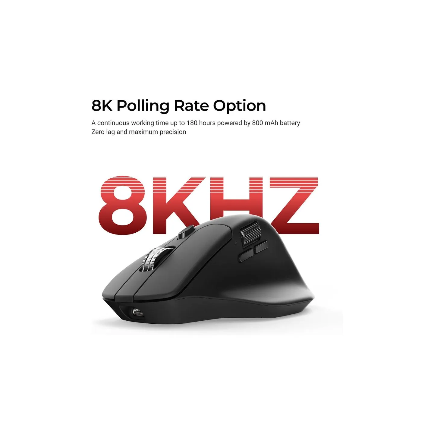 Keychron M6 Silent (8000Hz) Black Wireless Mouse / M6S-A23