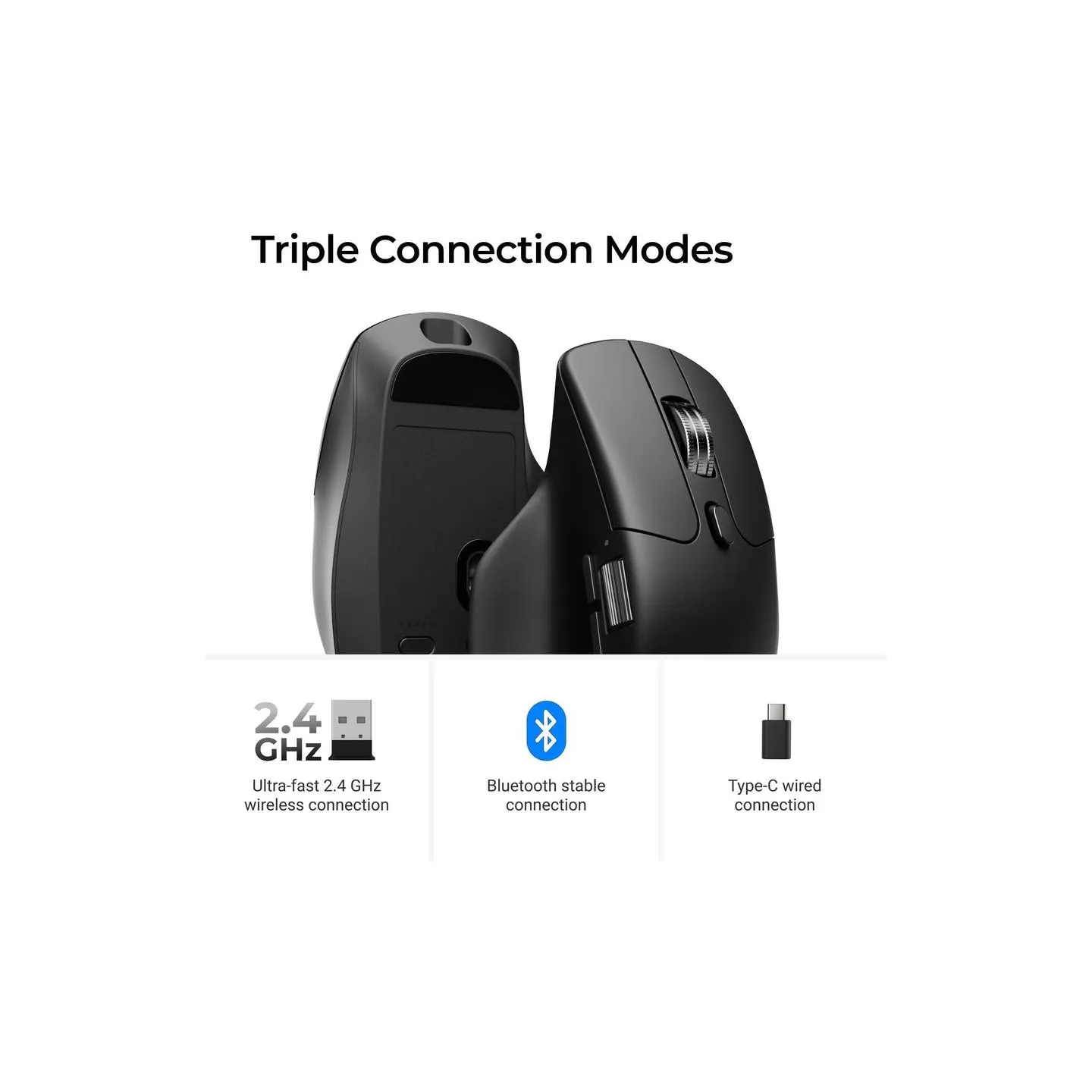 Keychron M6 Silent (8000Hz) Black Wireless Mouse / M6S-A23