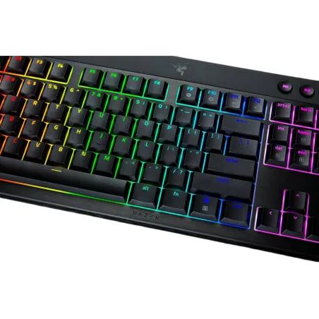 Razer | BlackWidow V4 Low-Profile Tenkeyless HyperSpeed | Keyboard | Wireless | US | Bluetooth | Yellow Switches | Black