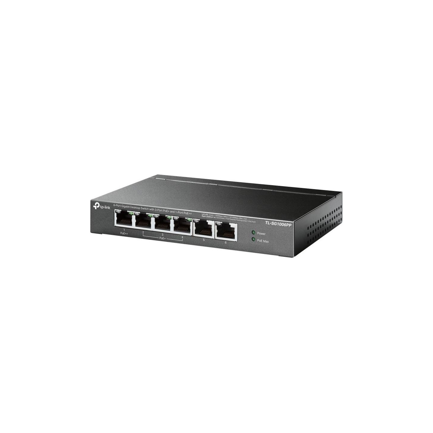 Tp-Link | 6-Port Gigabit Switch with 3-Port PoE+ and 1-Port PoE++ | TL-SG1006PP | Unmanaged | Desktop