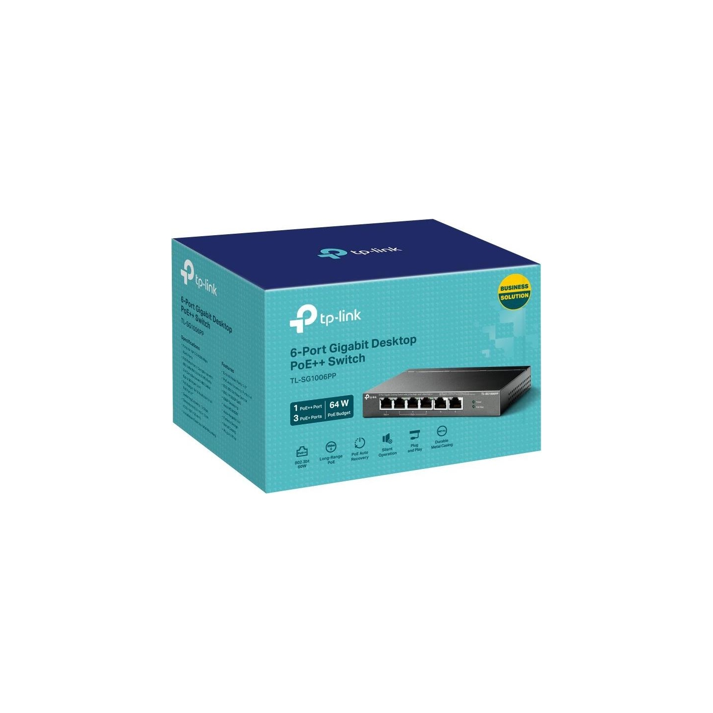 Tp-Link | 6-Port Gigabit Switch with 3-Port PoE+ and 1-Port PoE++ | TL-SG1006PP | Unmanaged | Desktop