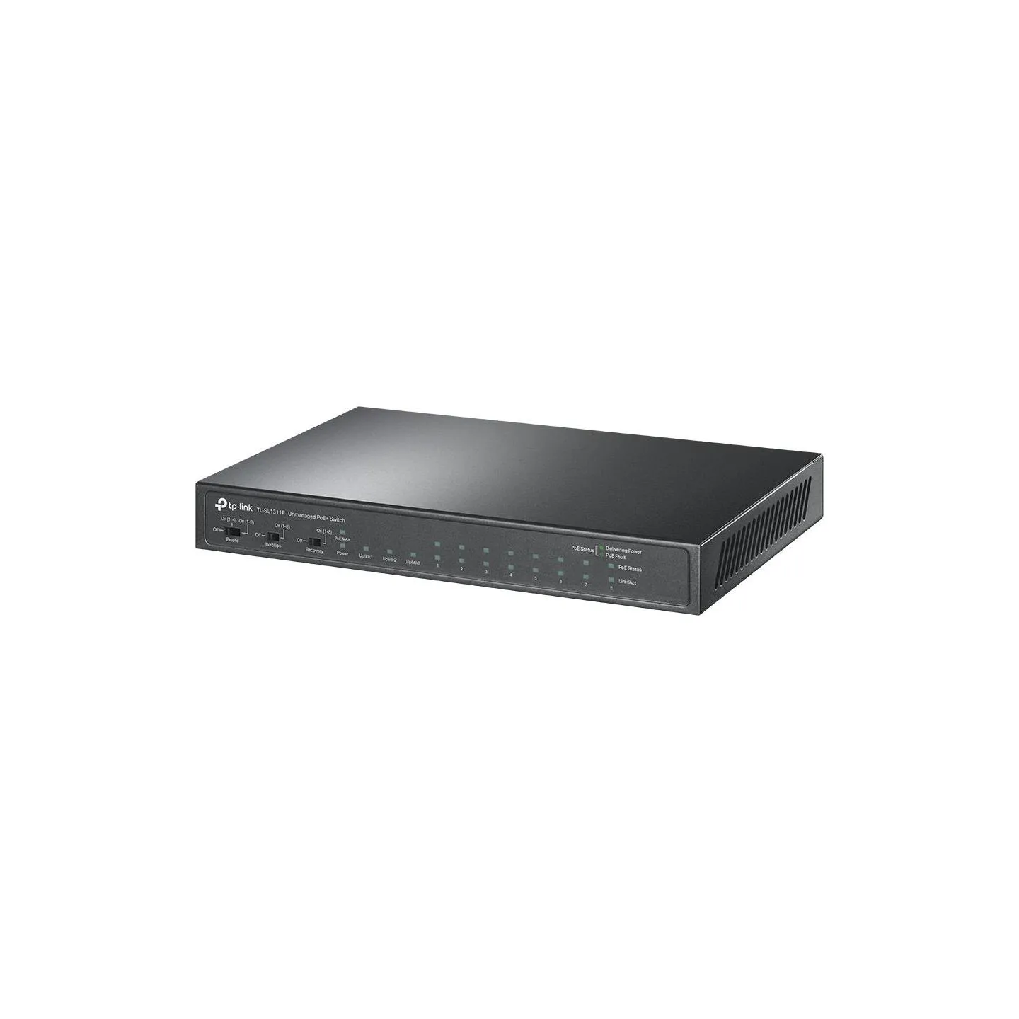 Tp-Link Switch|TP-LINK|Desktop/pedestal|8x10Base-T / 100Base-TX|1xSFP|2xRJ45|PoE+ ports 8|65 Watts|TL-SL1311P