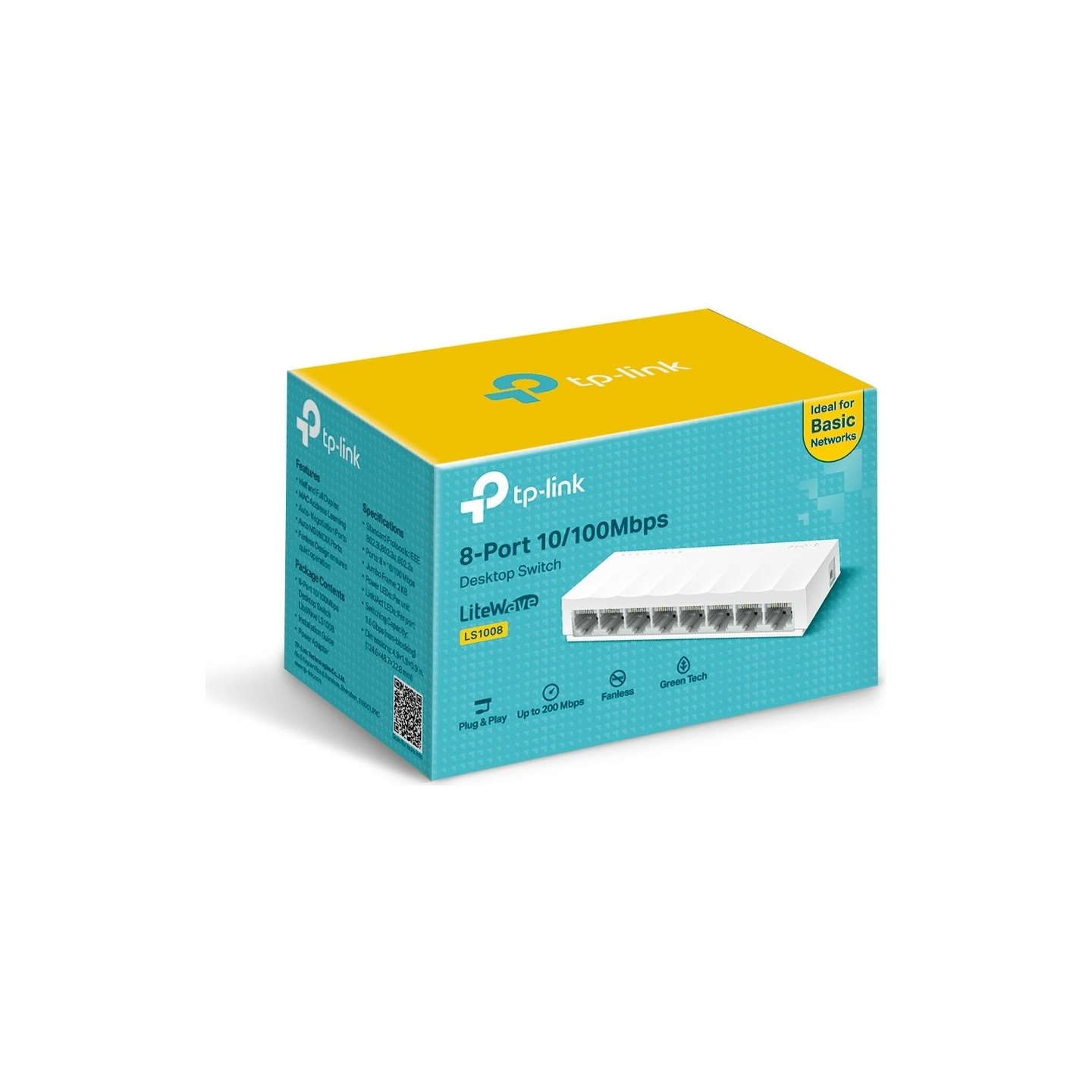 Tp-Link | 8-Port 10/100Mbps Desktop Network Switch | LS1008 | Unmanaged | Desktop | Power supply type External