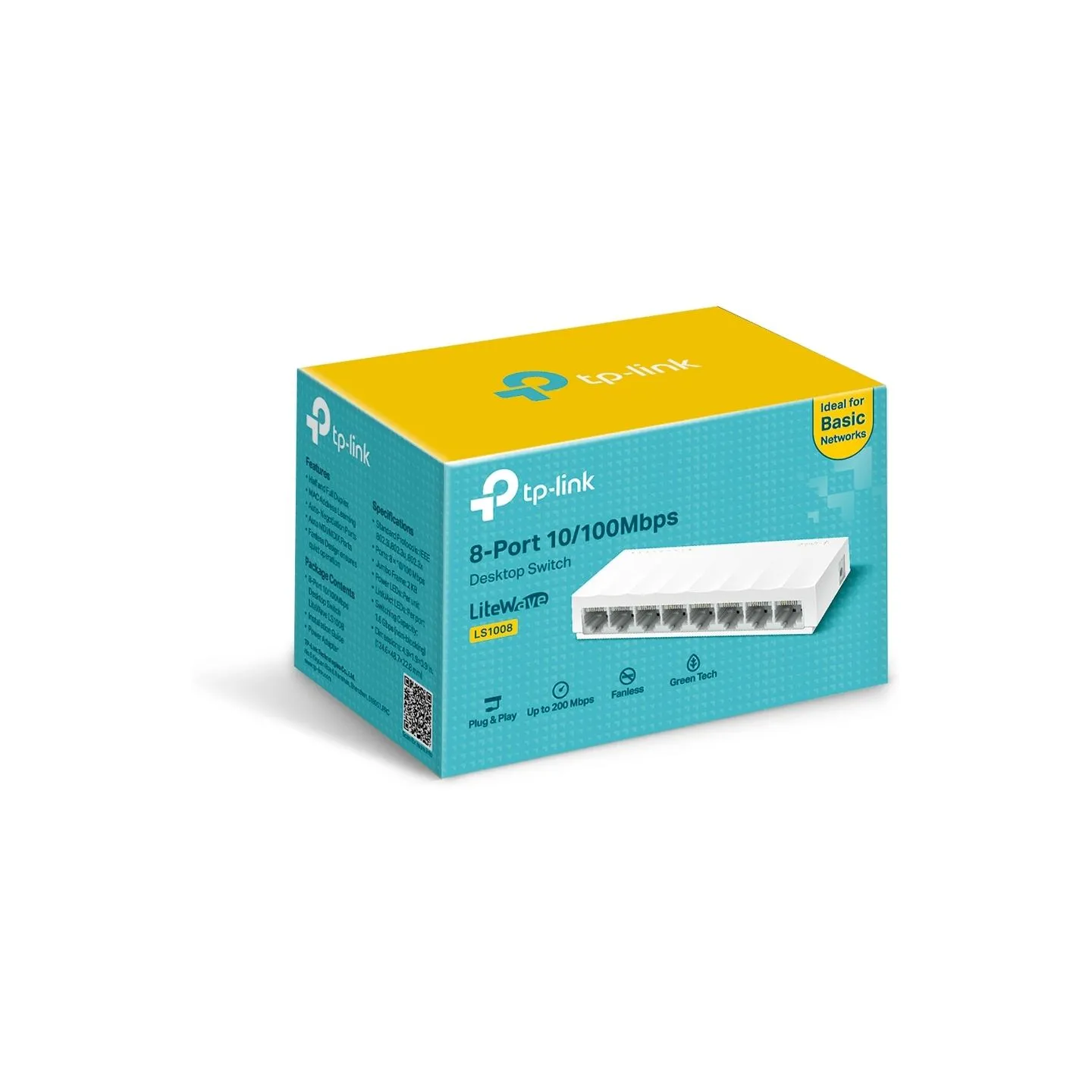 Tp-Link | 8-Port 10/100Mbps Desktop Network Switch | LS1008 | Unmanaged | Desktop | Power supply type External