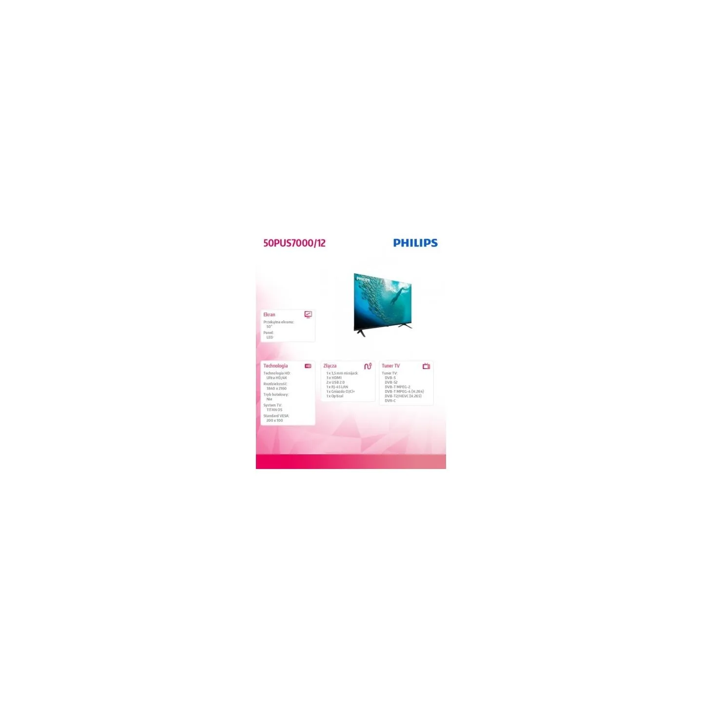 Philips TV LED 50 inches 50PUS7000/12
