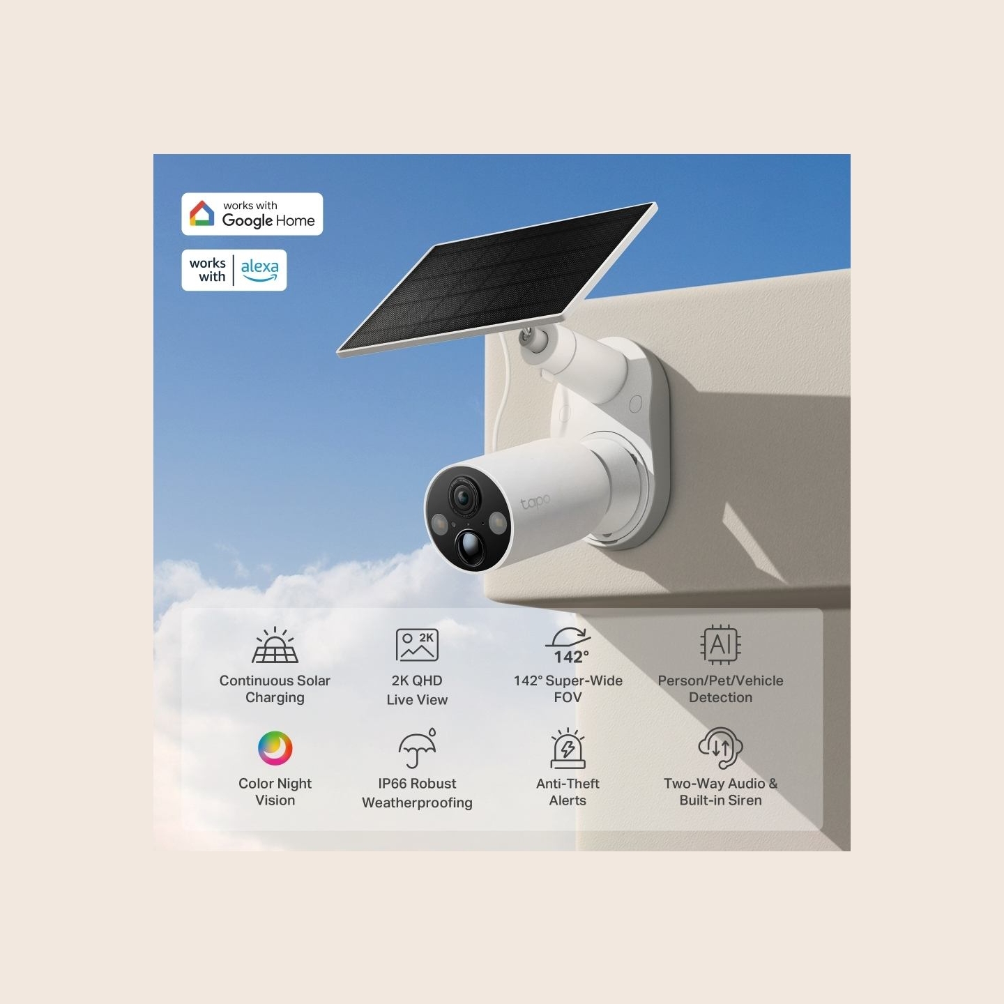 Tp-Link | C425 KIT | Solar-Powered Security Camera Kit | Bullet | 4 MP | F/2.1 | H.264 | microSD, Max. 512GB