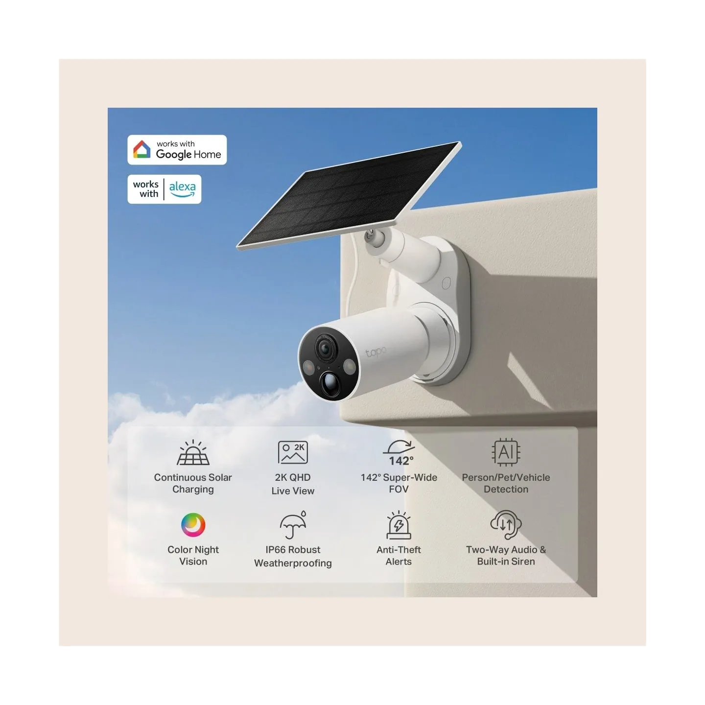 Tp-Link | C425 KIT | Solar-Powered Security Camera Kit | Bullet | 4 MP | F/2.1 | H.264 | microSD, Max. 512GB