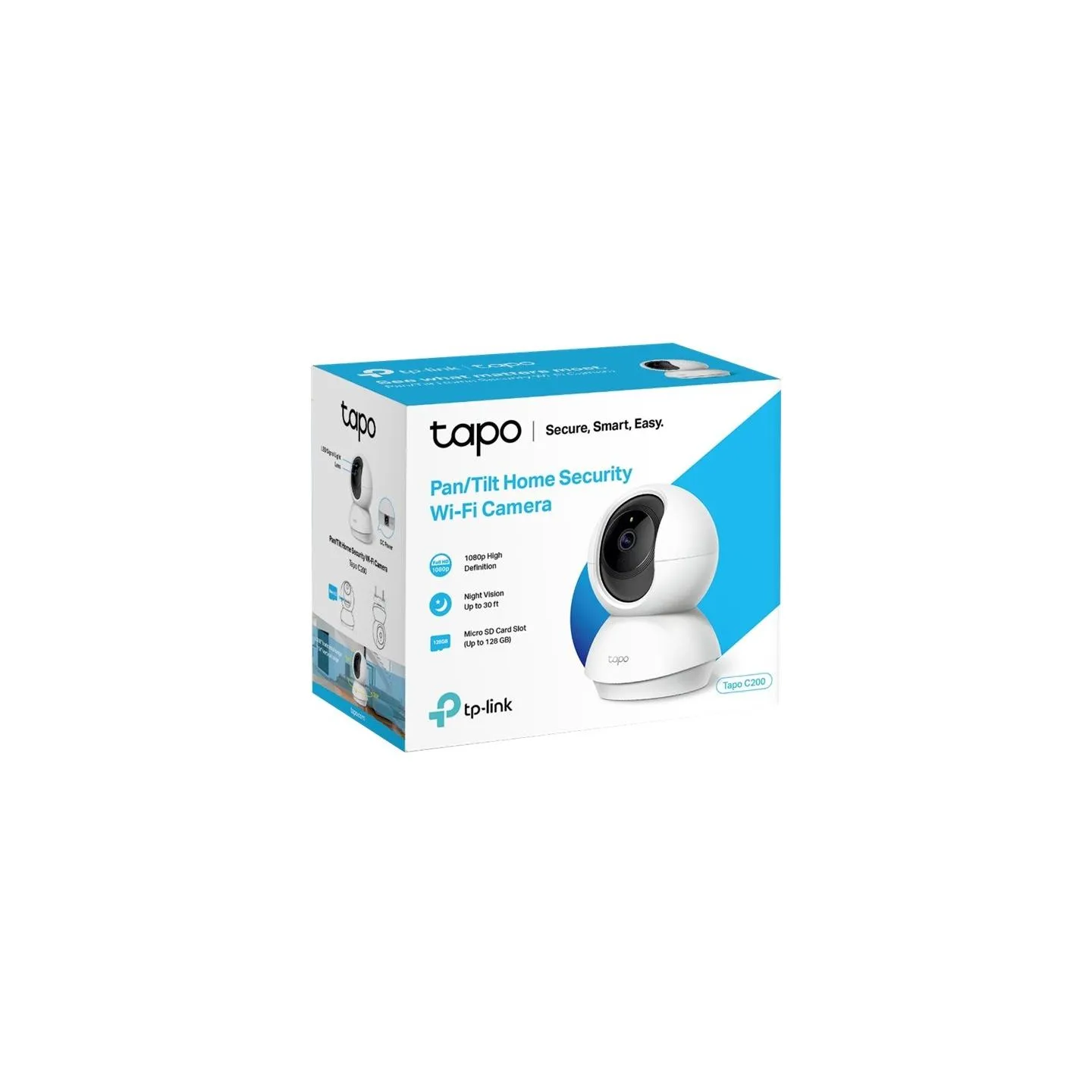 Tp-Link | Pan/Tilt Home Security Wi-Fi Camera | Tapo C200 | 4mm/F/2.4 | Privacy Mode, Sound and Light Alarm, Motion Detection an
