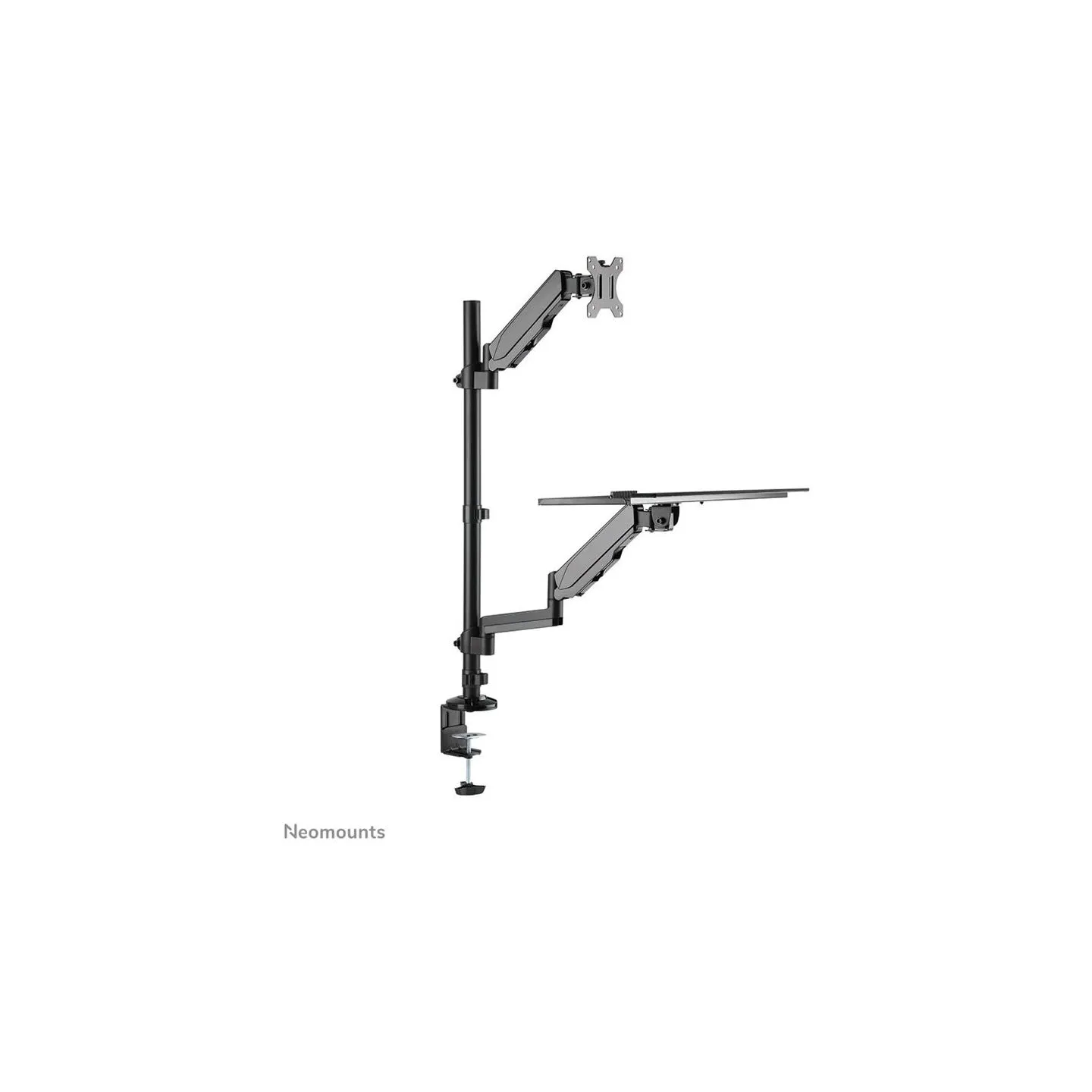 Neomounts Desk Mount | DS90-325BL1 Sit-stand workstation desk | Adjustable Height, Rotate, Tilt, Swivel | 17-32 " | Maximum weig