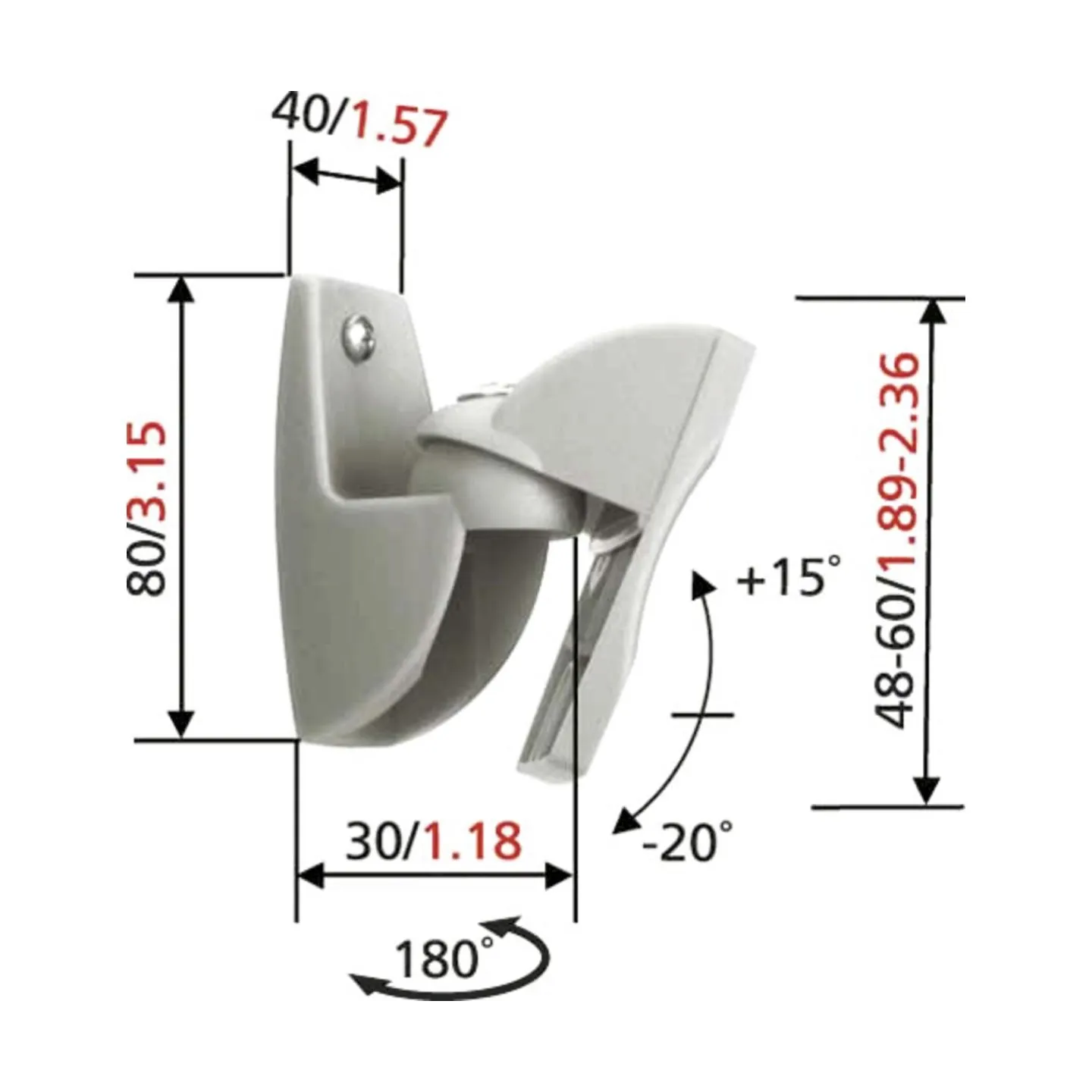 Vogels | Loundspeaker Mount | VLB500 2 pcs. | Turn, Tilt | Maximum weight (capacity) 5 kg | Black