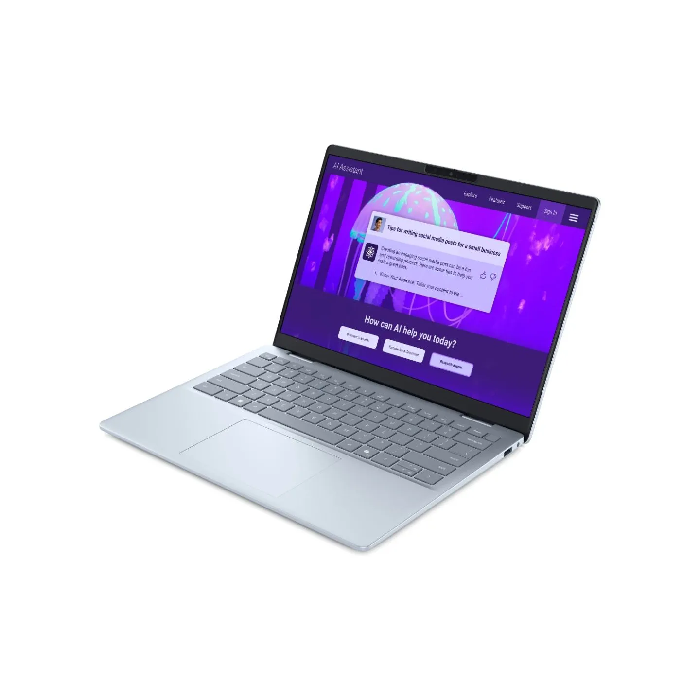 Dell Plus 14 DB14250 | Ice Blue | 14 " | WVA | Touchscreen | 2K | 1920 x 1200 pixels | Intel Core Ultra 7 | 256V | 16 GB | LPDDR