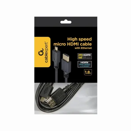 Gembird CABLE HDMI-MICRO HDMI 1.8M/V.2.0 BLK CC-HDMID-6 GEMBIRD