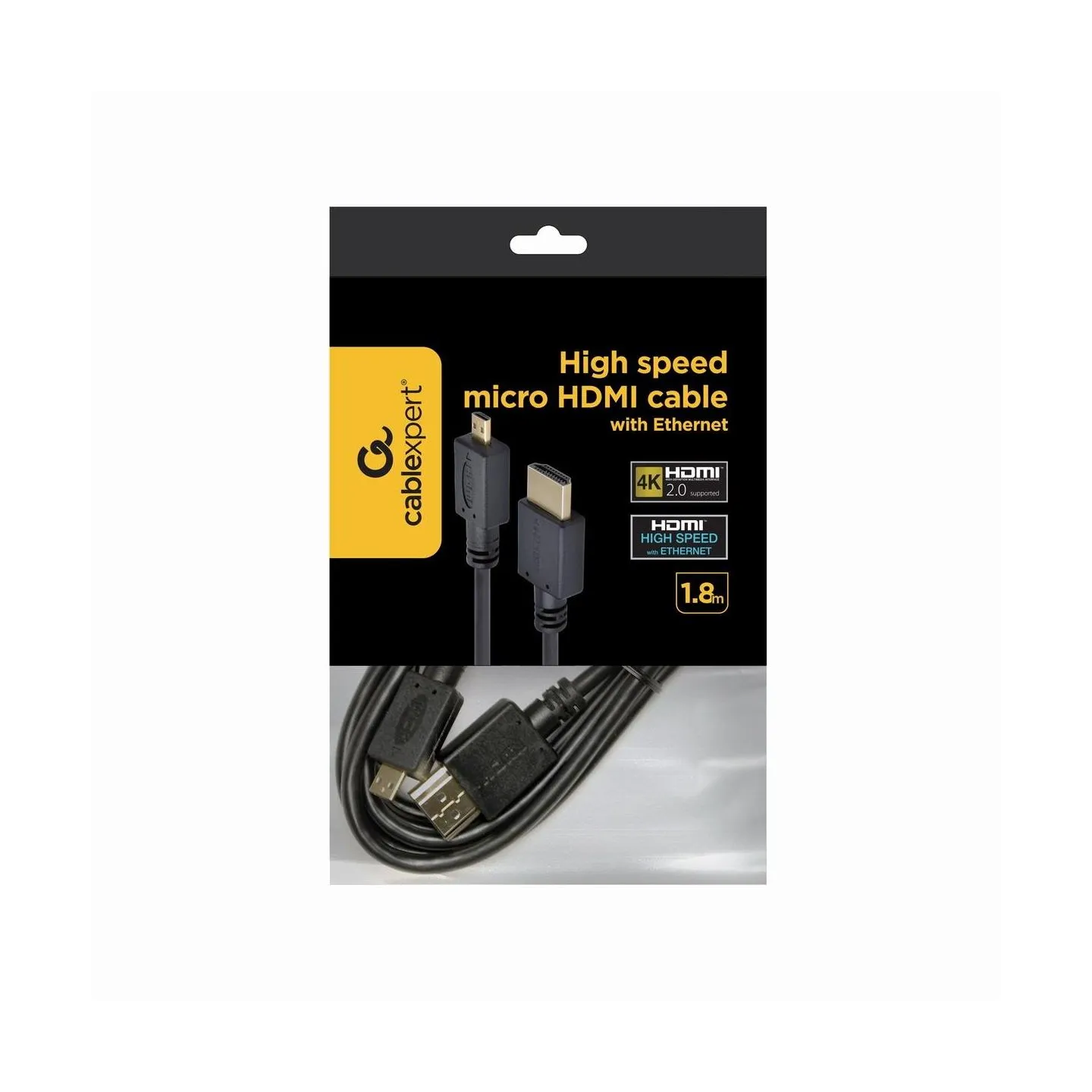 Gembird CABLE HDMI-MICRO HDMI 1.8M/V.2.0 BLK CC-HDMID-6 GEMBIRD