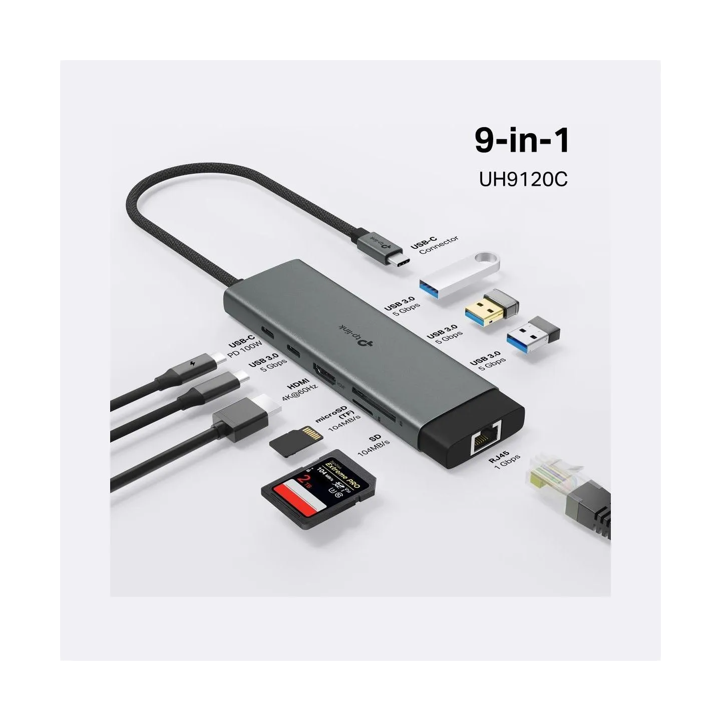 Tp-Link I/O HUB USB-C 9PORT/UH9120C TP-LINK